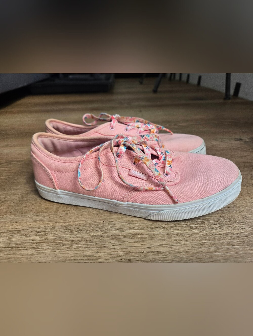 Vans Canvas Lace-Up Sneakers with Floral Laces